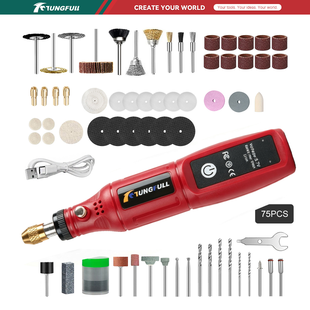 Jewelry Making Drill - TUNGFULL 3.7V Cordless Rotary Tool USB