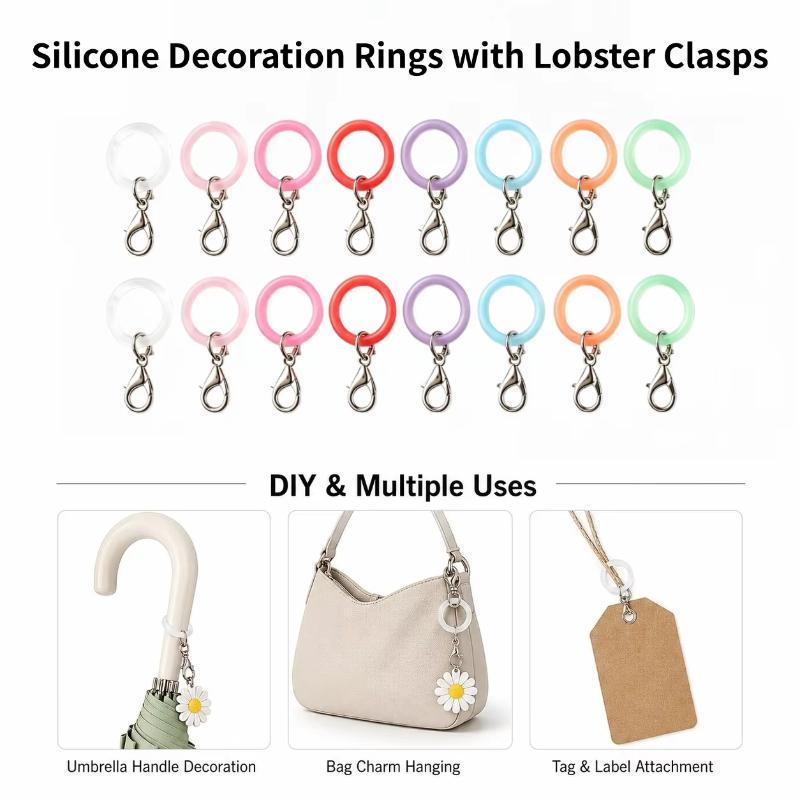 Lobster Clasp Silver - 5/10 Pcs Silicone Umbrella Handle Rings