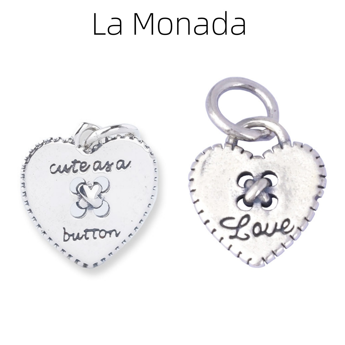 Jewelry Making In La - 925 Sterling Silver Heart Button Charm