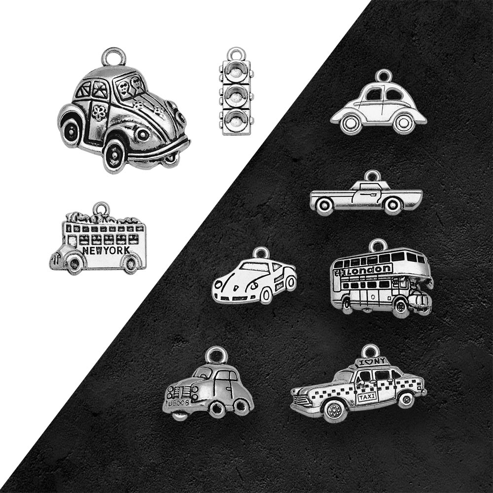 Silver Plated Taxi Bus Car Tra - Jewelry Making London review and price