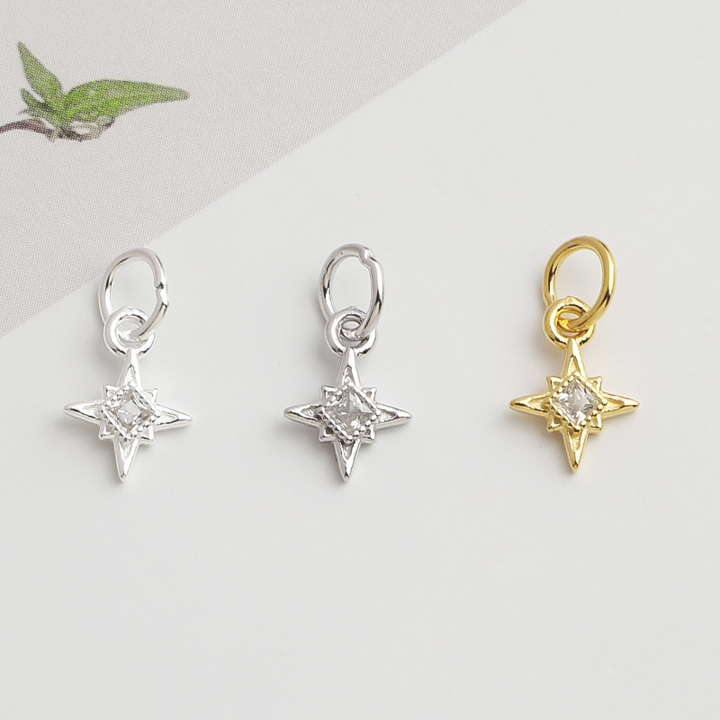 925 Silver North Star Charm Sq - Jewelry Making In La review and price