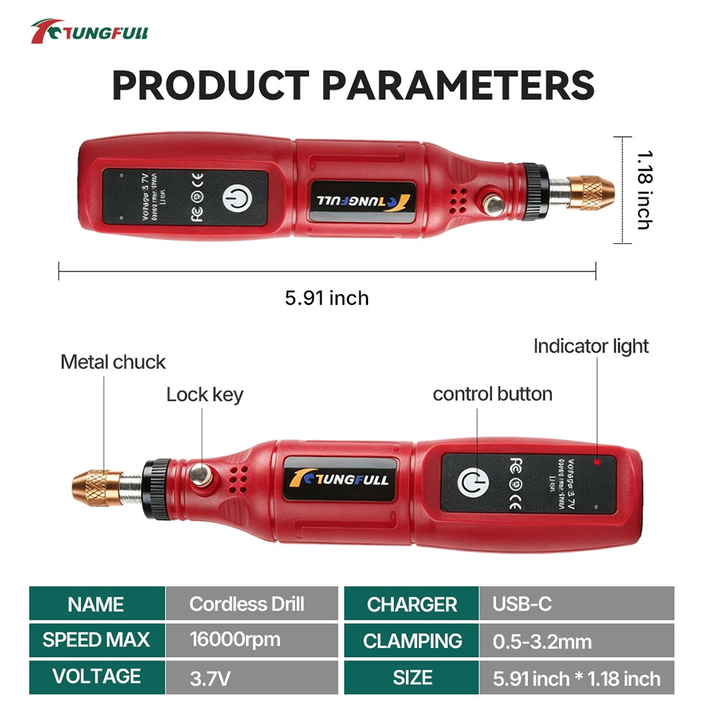 TUNGFULL 3.7V Cordless Rotary  - Jewelry Making Drill review and price