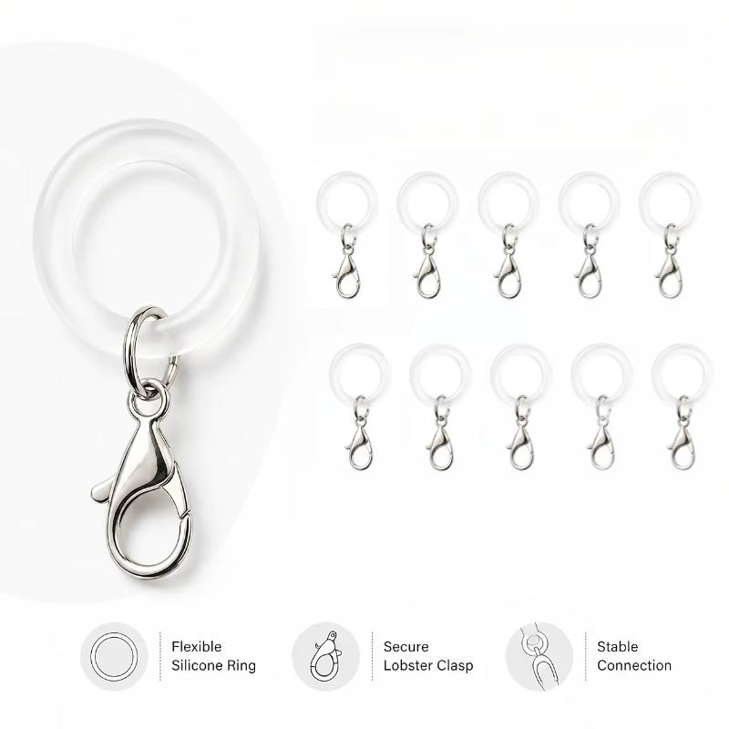 Silicone Umbrella Handle Rings - Lobster Clasp Silver review and price