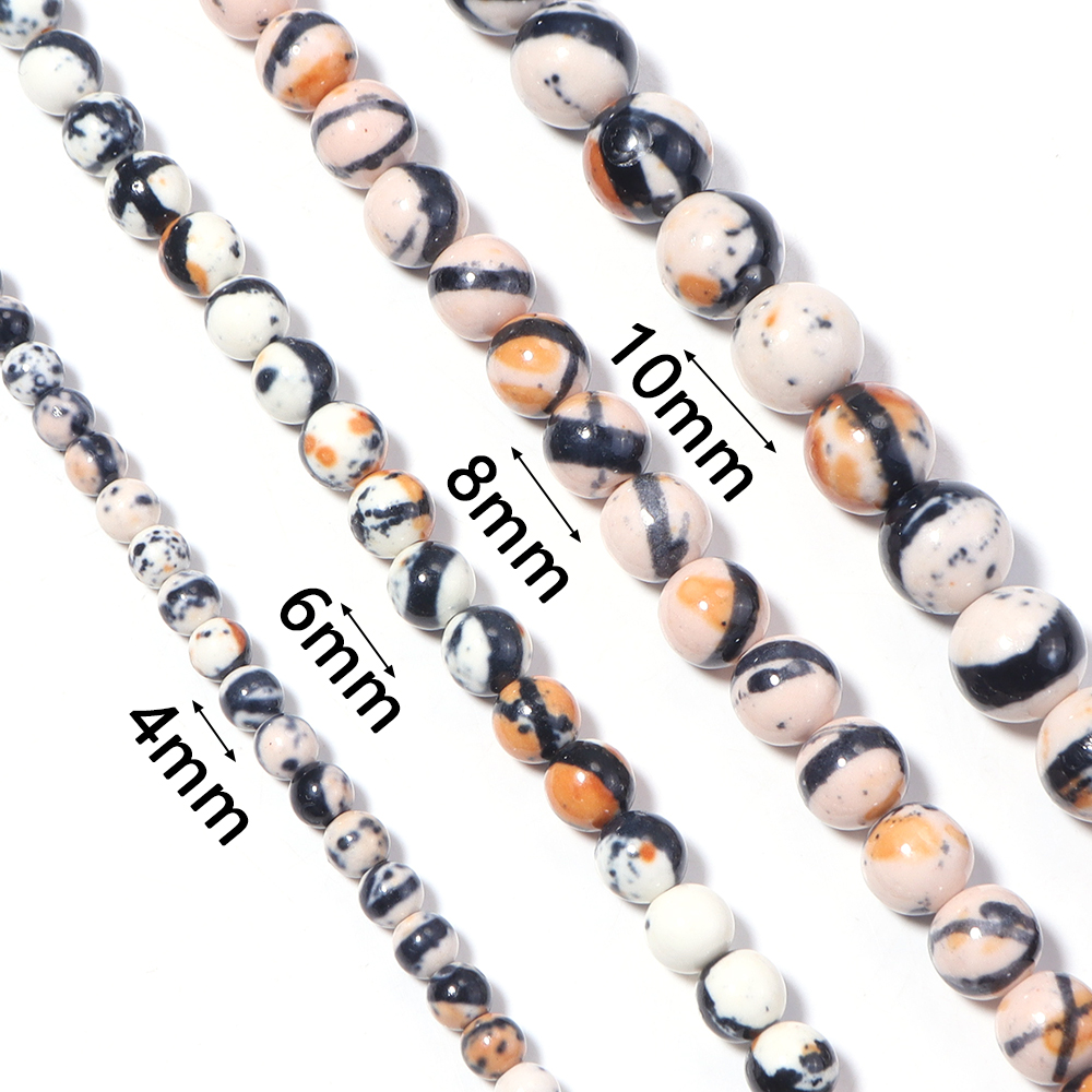 4 6 8 10mm Orange White Black  - Jewelry Making Gemstones review and price