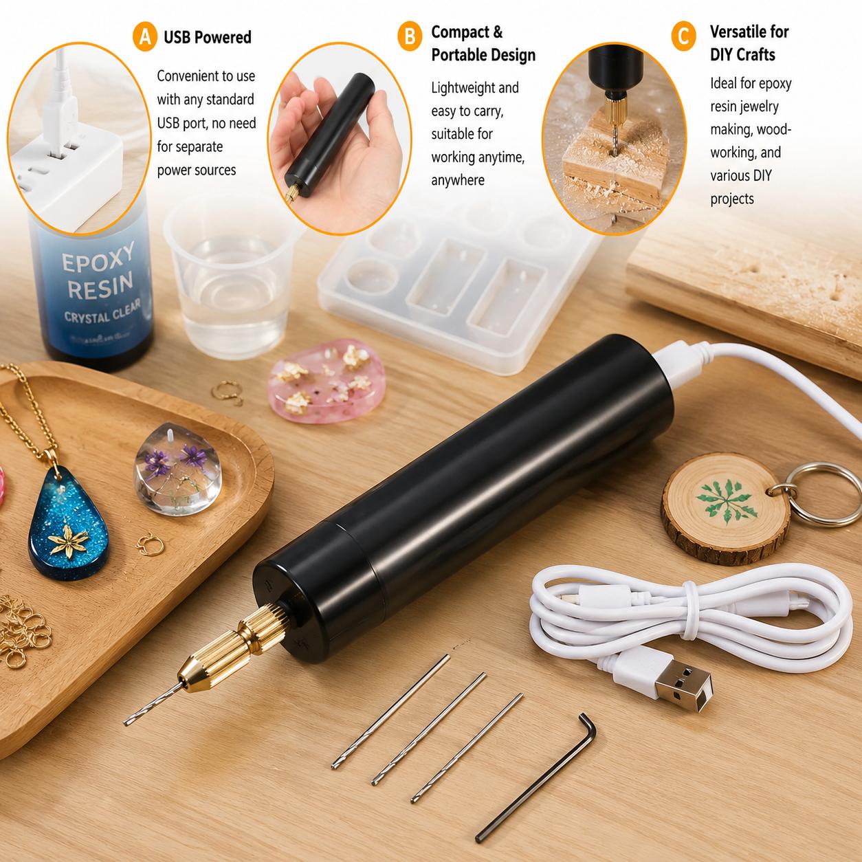 Mini Electric Drill USB Powere - Jewelry Making Dc review and price