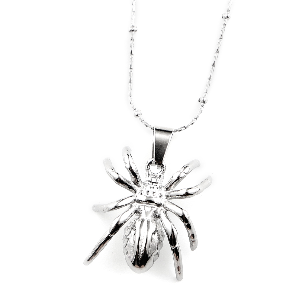 Gothic Punk Dark Spider Pendan - Lobster Clasp Silver review and price